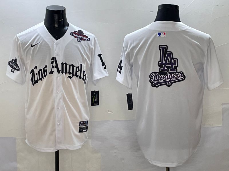 Men Los Angeles Dodgers Blank White Five generations Joint Name 2025 Nike MLB Jersey style 65
